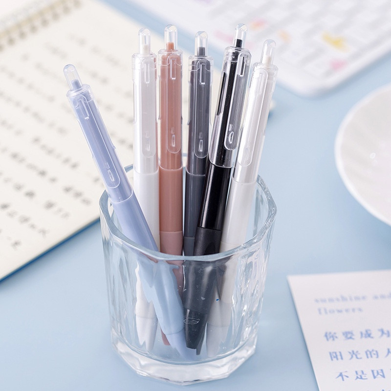 

Pena Gel Tinta Hitam Macaron 0,5mm 5 pcs/10 pcs/Pena Gel Tinta Hitam Macaron 0,5mm untuk Alat Tulis Sekolah