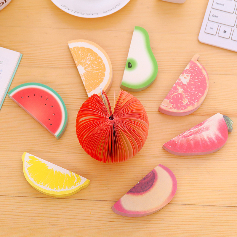 

1pcs Fruit Sticky Memo Pads Apple Strawberry Post Note Planner Stickers Marker Tag Stationery Office School Supplies