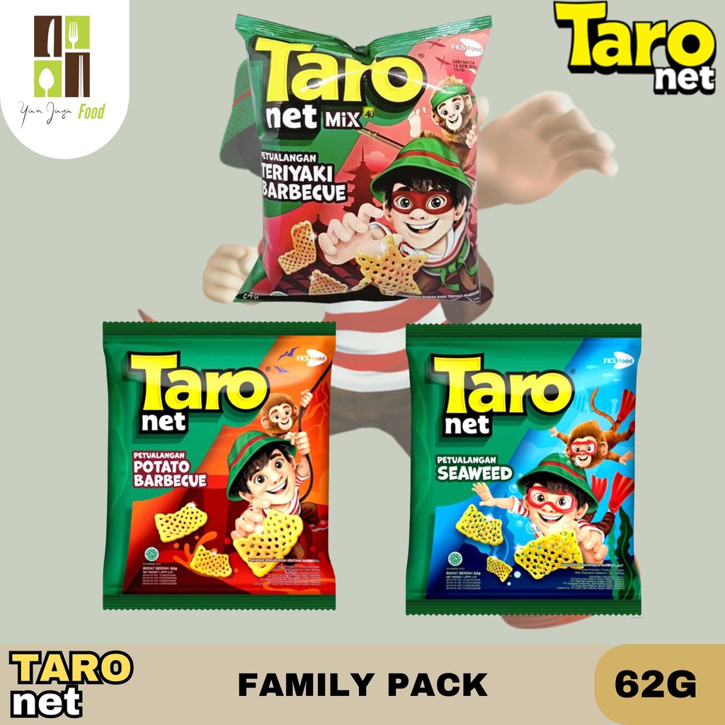 

Taro Net Snack 62g / Taronet / Snack Kentang / Rasa BBQ / Seaweed / Mix Teriyaki / Cemilan