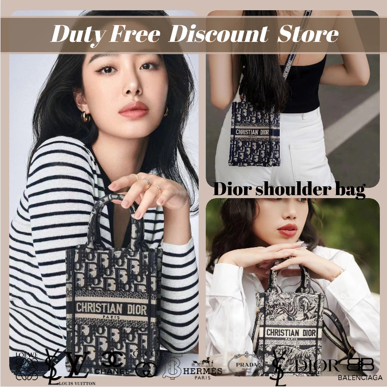 Dior Mini BOOK Phone Tote Bag Women 's Messenger & Shoulder Bag | Pengecer Resmi | Bebas Pajak