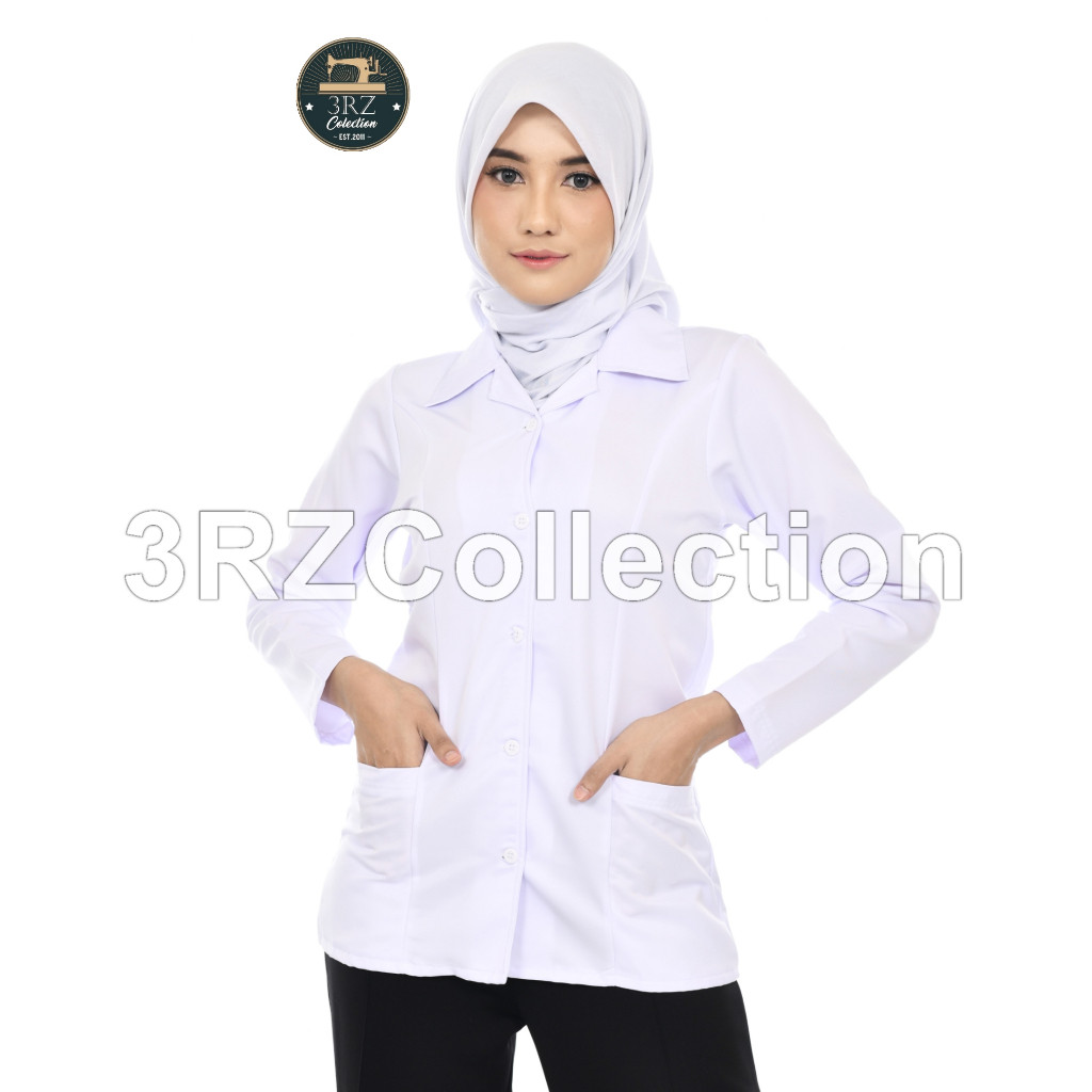 New Baju Dinas Putih Wanita Baju PDH Putih Seragam PNS Putih Wanita Baju Putih Pns/Perawat/Bidan/Dok