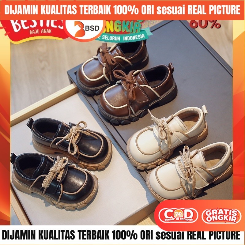 Sepatu Anime loafer Pantofel Pesta Anak Perempuan Tali Slip On Fashion gaya Korea Jepang TK SD SMP