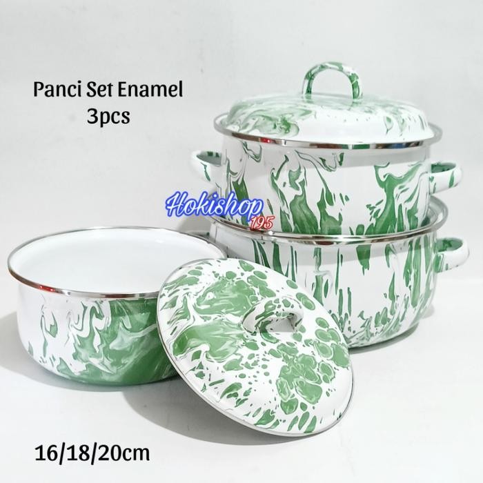 Panci Set Calypso High Quality Stainless Steel/Panci Soup Calypso 3pcs - Panci Enamel