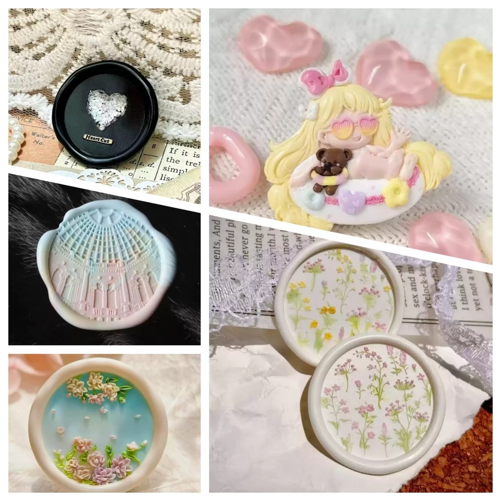 

Fire Seal Summer Amusement Park Alien Relief Seal Head Encounter Swan Invitation Envelope Seal Copper Head Creative Stamp Toys