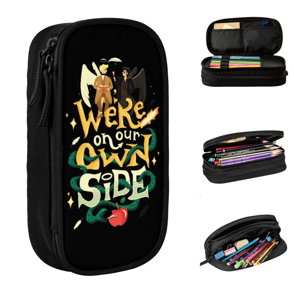 

Good Omens Pencil Case Lovely Ineffable Pen Bag Girls Boys Large Storage School Supplies Gift Pencilcases