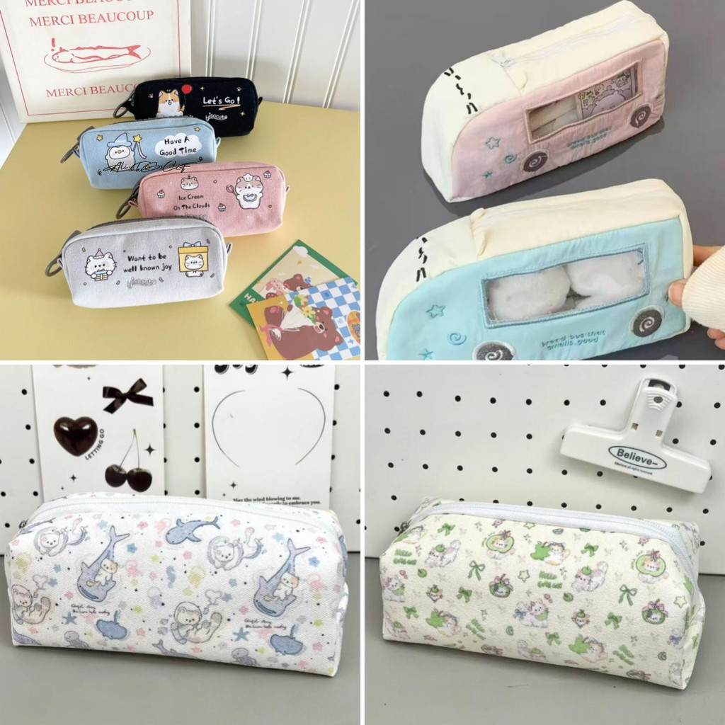 

1Pc Korean Style Large Capacity Pencil Pouch Student Stationery Storage Bag Travel Organizer Cosmetic Makeup Bag