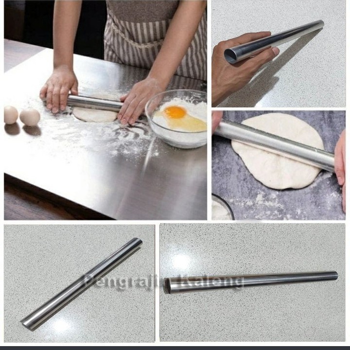 Rolling Pin Stainless 30 cm  / Rolling Pin Stainless 40 cm  / Roll Pin Kayu 30 cm