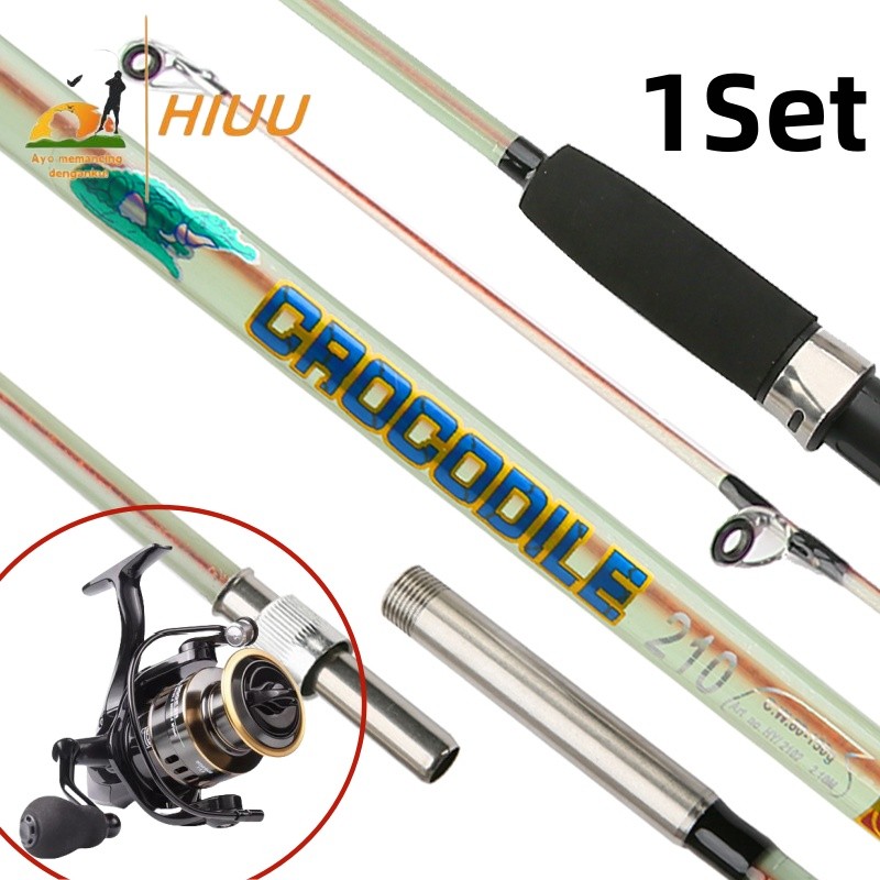 joran pancing 1 set Joran fiber solid 270cm/Joran Fiber Solid Drat Action 8-17 Lbs Medium Super Lent