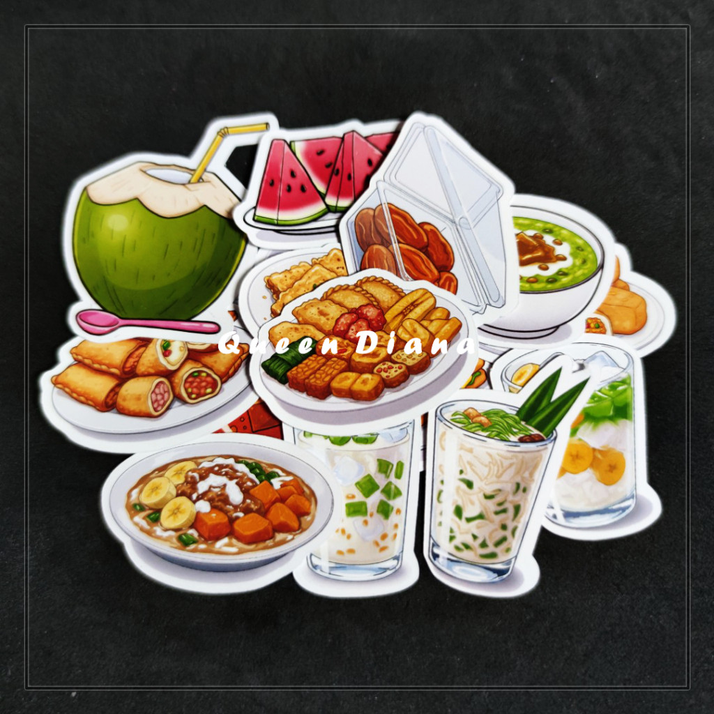 

Stiker Ramadan Gambar Aneka Takjil Stiker Kertas Gambar Kuliner Ramadhan Unik Isi 15 Pcs Terlaris