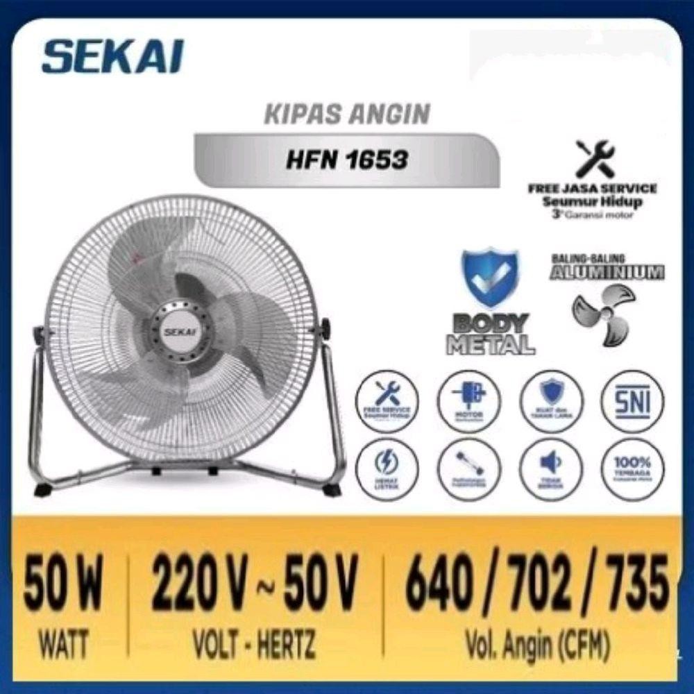 Kipas Angin Besi 16 Inch Sekai Hfn 1653 C Kipas Angin Meja Duduk 16" Hfn1653C Desk Fan 16 Body Metal