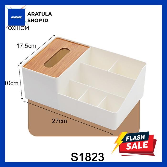 

Oxihom Tempat Tisu Rak Kosmetik Rak Make Up Stationary Rak Dapur Kotak Tissue Kayu Plastik Penyimpanan - S1823MKU Besar