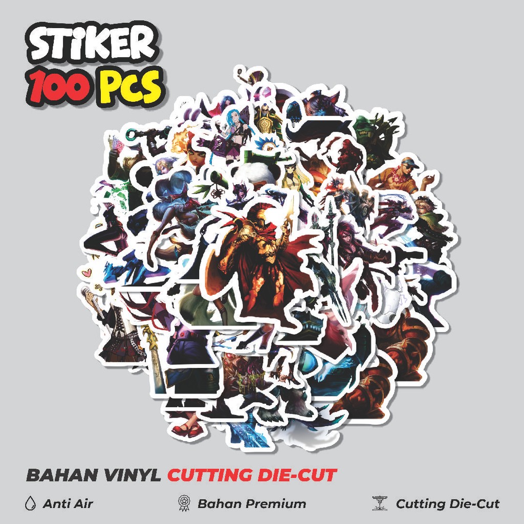 

Terbaru! 50 pcs Stiker Kartun League Of Legends Skin 8 Dekorasi Lucu Kreatif untuk Notebook, Skateboard, HP