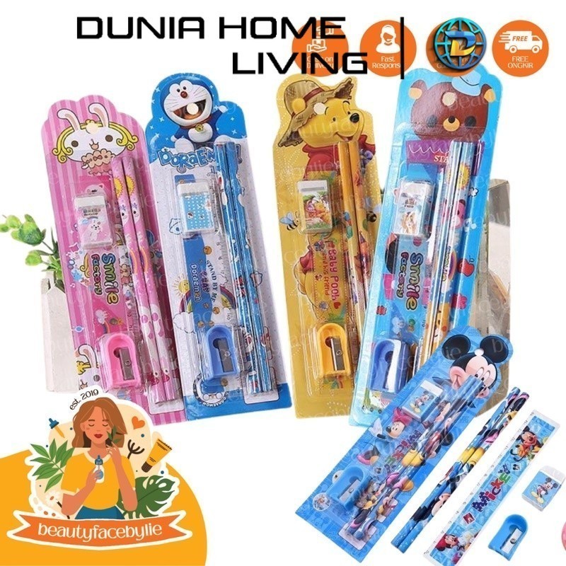 

DHL GROSIR Stationery Alat Tulis set 5 in Karakter Kartun Souvenir Pesta ulang tahun