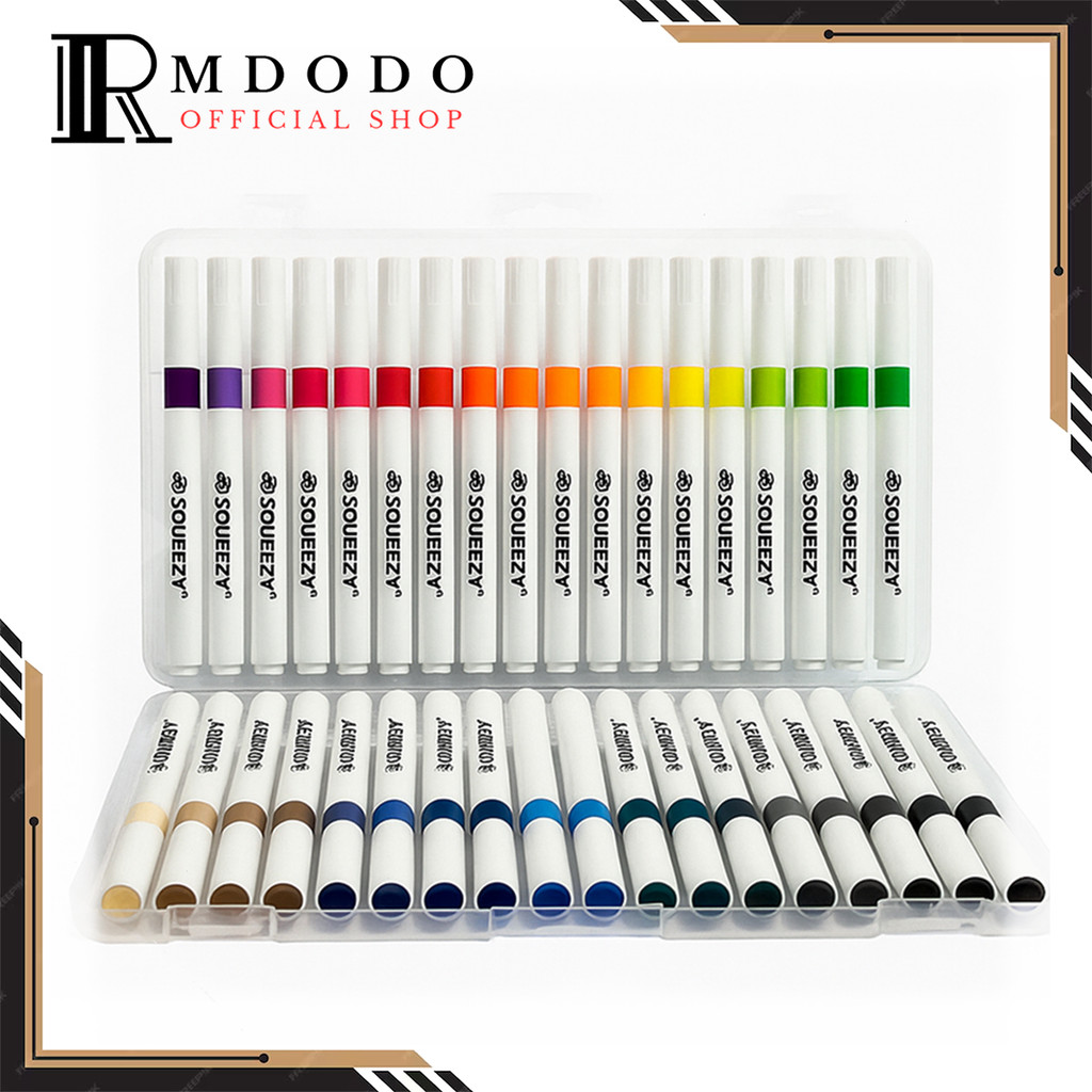 

Rmdodo - Spidol Akrilik [1 Set - 36 Warna] / Pena Cat / Acrylic Marker Squeezy SA-SQ7736