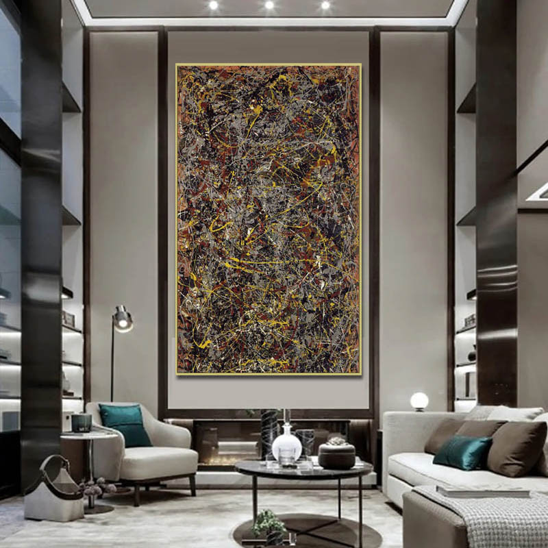 

Hand-painted high quality reproduction of Number 5 by Jackson Pollock Abstract art canvas Oil paintings wall decor modern art