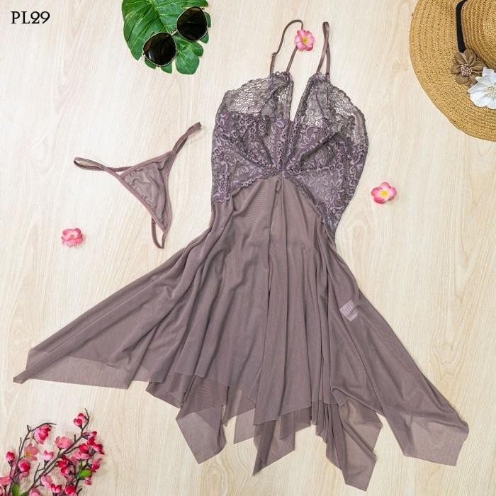 GAUN TIDUR SEKSI BAJU TIDUR WANITA DEWASA LINGERIE SEXY NUDE PL29