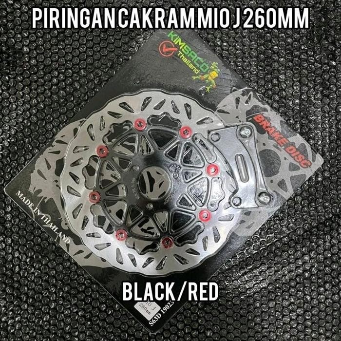 Piringan cakram mio j 3 lubang baut 260MM Cakram disc brake model PSM Mio j Mio GT Mio M3 - Black/Re