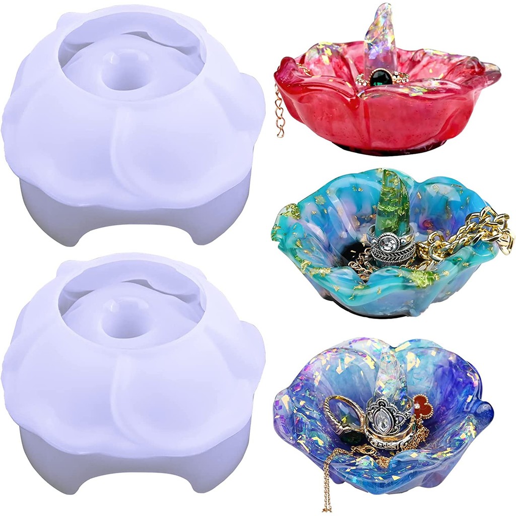 

Ring Holder Resin Mold, 1Pcs Rose Ring Dish Silicone Molds for Epoxy Resin, Silicone Resin Molds for DIY Jewelry Holder Dish, Re
