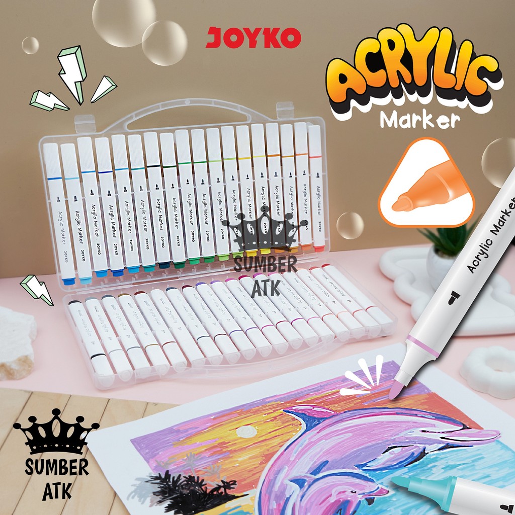 

Acrylic Marker JOYKO Spidol Akrilik ACMK-75 12 24 36 WARNA
