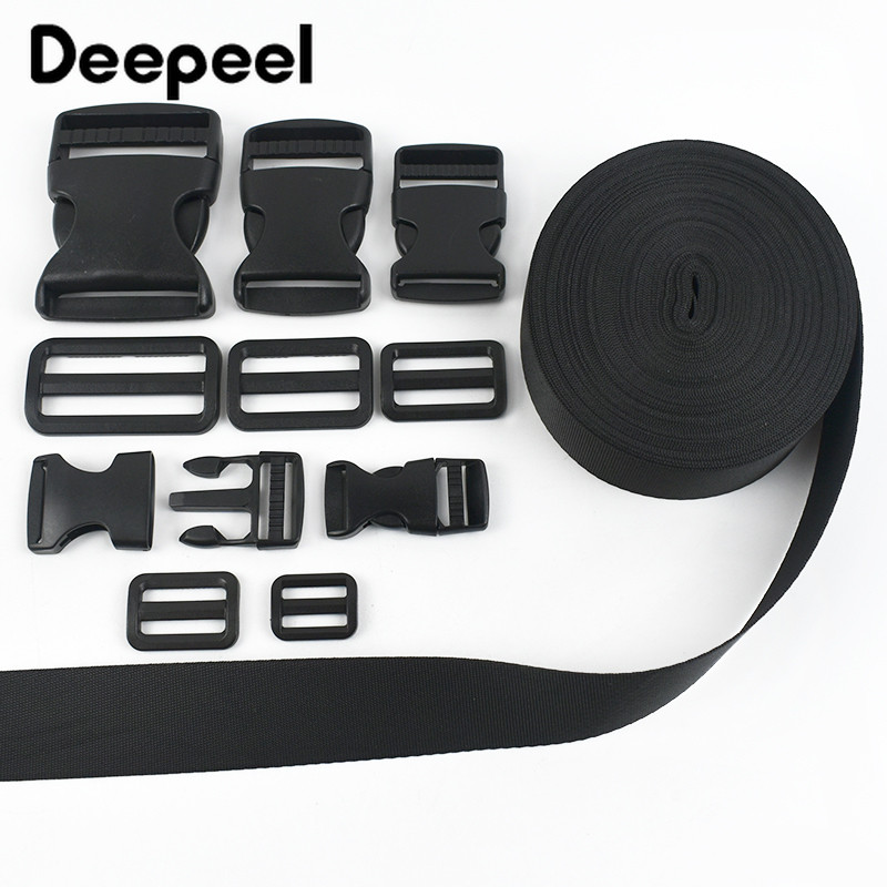 

1-5Sets 20-50mm Plastic Release Buckles Bag Straps Adjustable Side Clip Slider Clasp Backpack Webbing Tape Repair Accessories