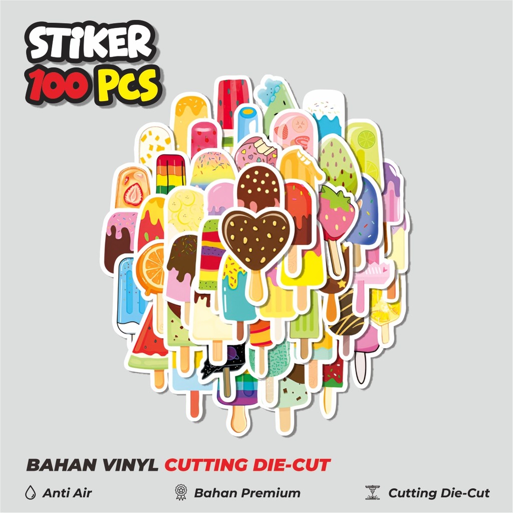 

Terbaru! 50 pcs Stiker Cute Ice Cream Series Dekorasi Lucu Kreatif untuk Notebook, Skateboard, HP
