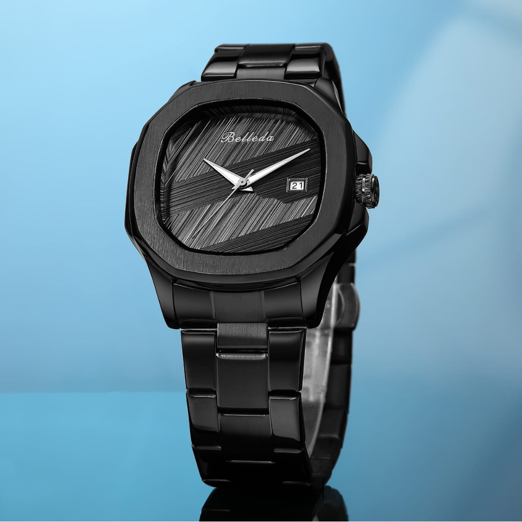 Jam Tangan Pria Wanita Belleda 9672 Rantai Stainless Anti Air Original Watch