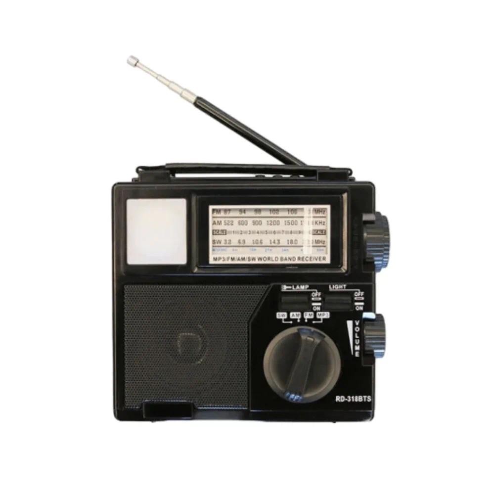 Solar Portable Radio With Flashlight & Phone Charger Multi Band Portable Radio Manual FM Plug-in Car