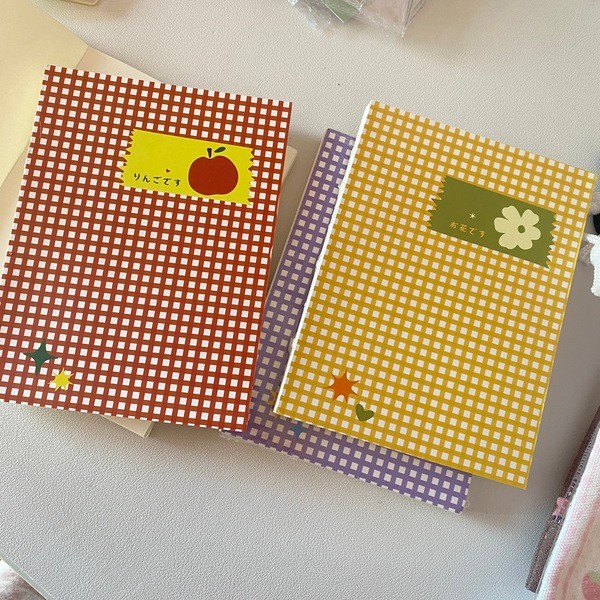 

Korean Tomato Grid High Appearance Level Blank Notebook Minority Office Learning Ledger Diary School Supplies Planner Book