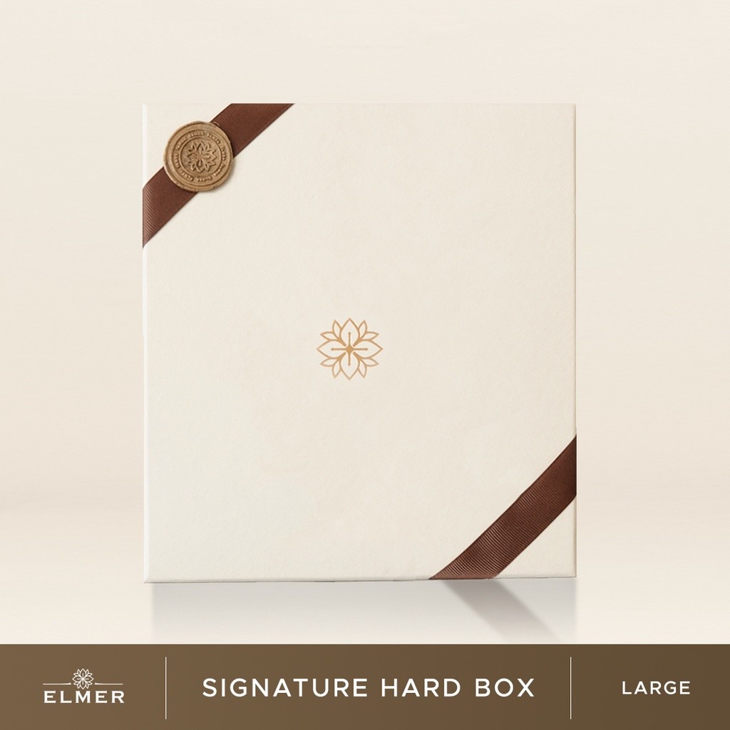 

ELMER Signature Hard Box Gifting Kit Kotak Kado Hadiah Medium-Large Textured Ivory Paper