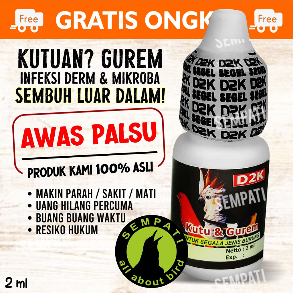 SEMPATI KUTU & GUREM D2K OBAT BURUNG SAKIT KUTUAN