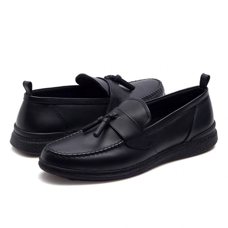 KENZIOS VASCO BLACK - Sepatu Pria Loafer Formal Kulit Pria