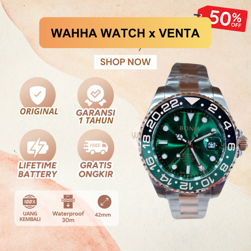 Jam Tangan Bonia Stainless Pria BONIA BNB10724 Dial Green Automatic Limited Edition [BERGARANSI]