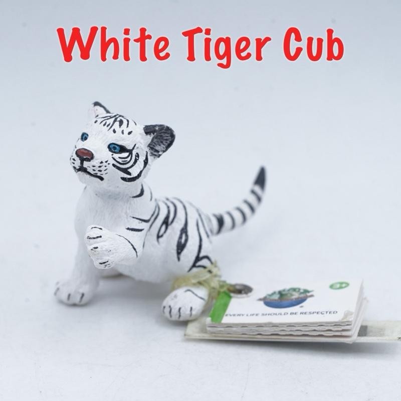 White Bengal Tiger Cub Anak Harimau Putih Bengal Panthera tigris tigris Mainan Binatang Miniature He