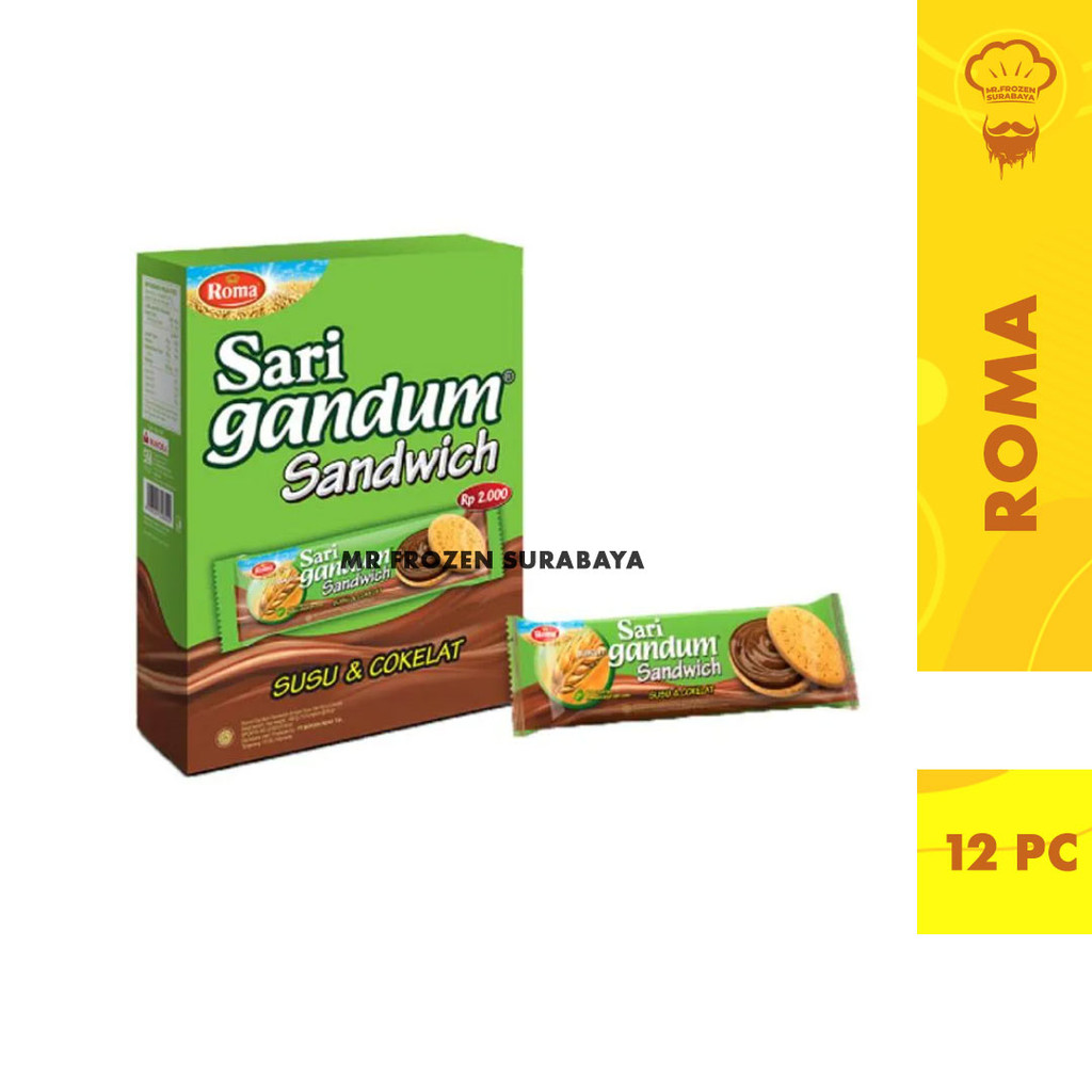 

Roma Sari Gandum Susu Coklat 1 Box isi 12 pc