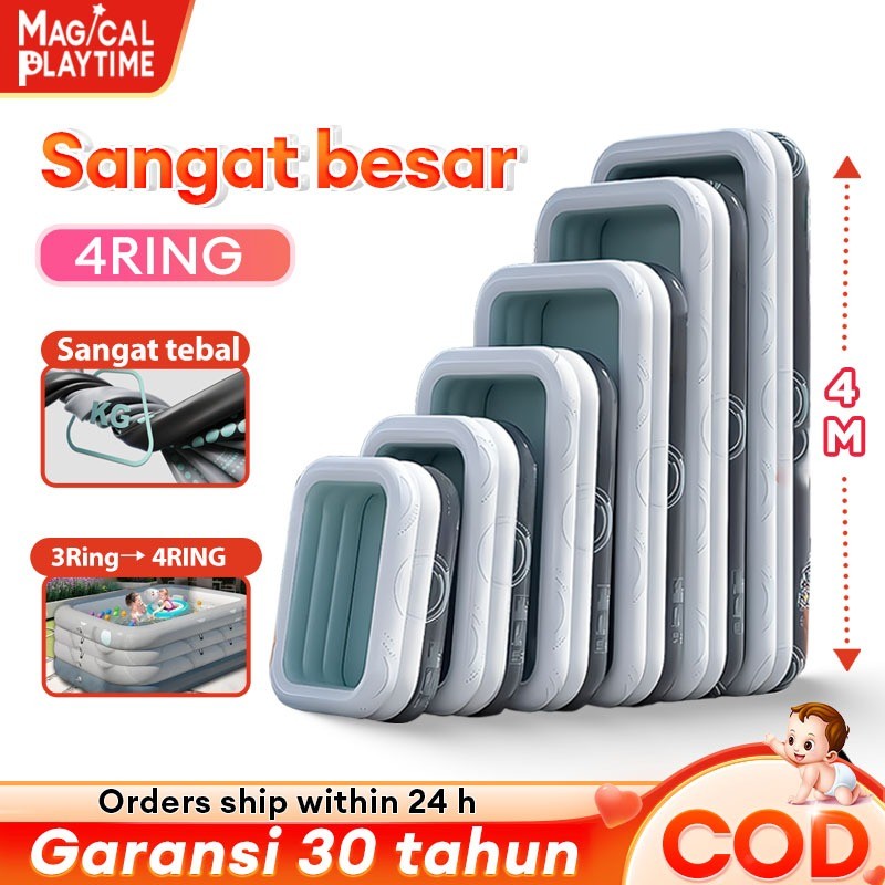 TINATAH MAGICAL PLAYTIME Kolam Renang Anak Jumbo 4 Meter 4-Ring Thick rubber inflatable swimming poo
