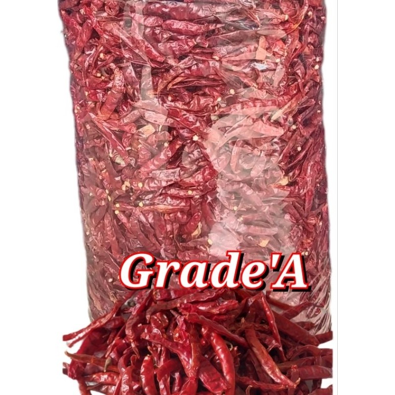 

Paket CABE RAWIT KERING TEJA CAPLAK 1KG 'SORTIR TANGKAI' SUPER PEDAS Grade 'A