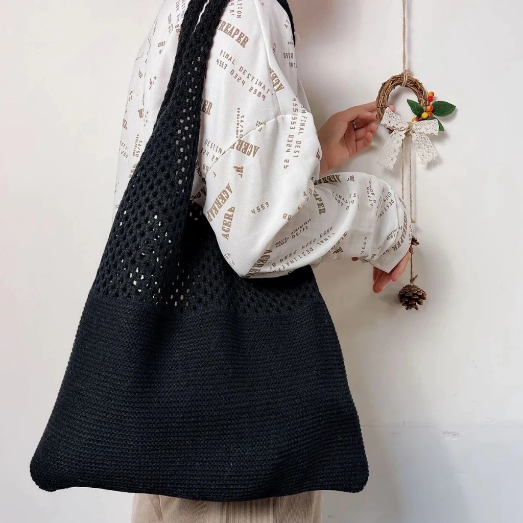 Tas Rajut Wanita Terbaru | Tas Santai Fashion Korea Model Kekinian