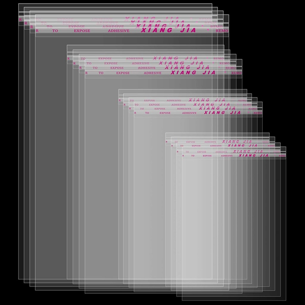 

100/200 Pieces Clear Plastic Cello Bag Resealable Self Sealing Cellophane Bag