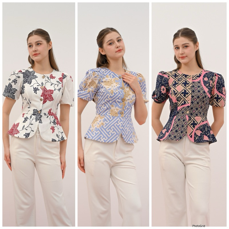 KAYDEN STORE Pikoi_id | Atasan wanita batik lengan pendek / baju batik wanita modern lengan balon ga