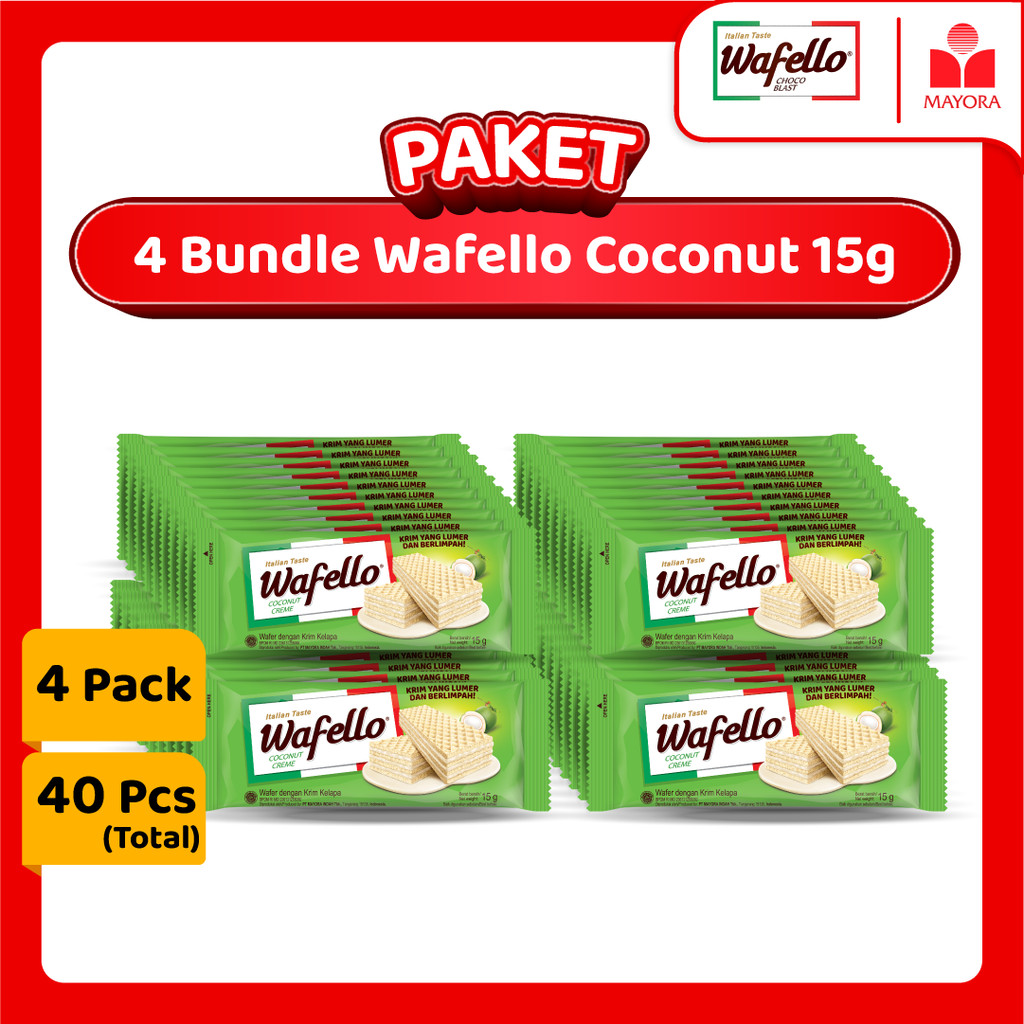 

Paket 4 Bundle Wafer Wafello Coconut Creme 15 Gram
