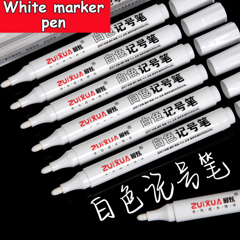 

White Marker Pen Tire permanent pen Waterproof Highlight Pen Painting DIY Art Markers Sketching marker manga School Supplies