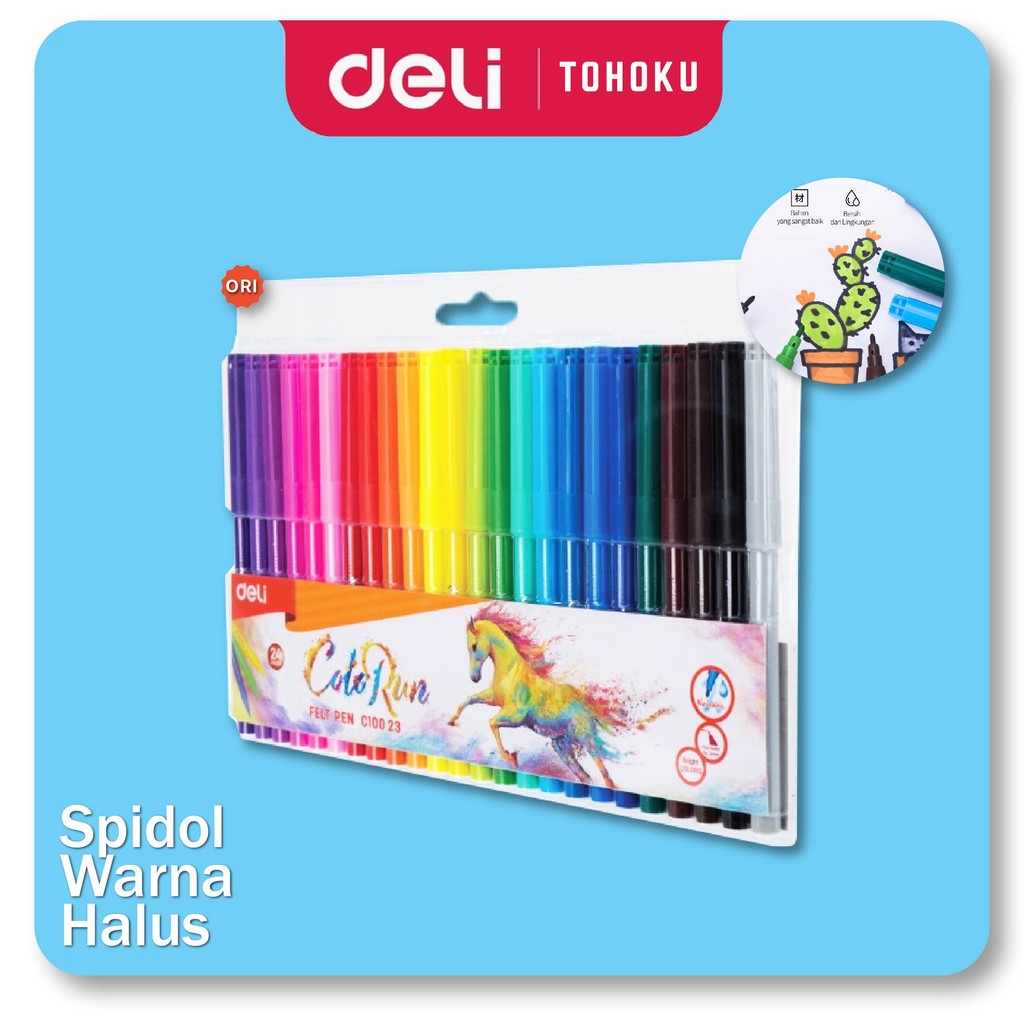 Deli - Spidol Warna Deli Felt Marker Halus