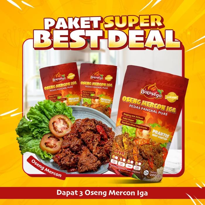 

[TERLARIS] PAKET SUPER BEST DEAL (3 PACK OSENG Daging IGA MERCON) BOLOSEGO Ikan - ORI/TIDAK PEDAS, ORI/TIDAK PEDAS, ORI/TIDAK PEDAS[TERLARIS ]