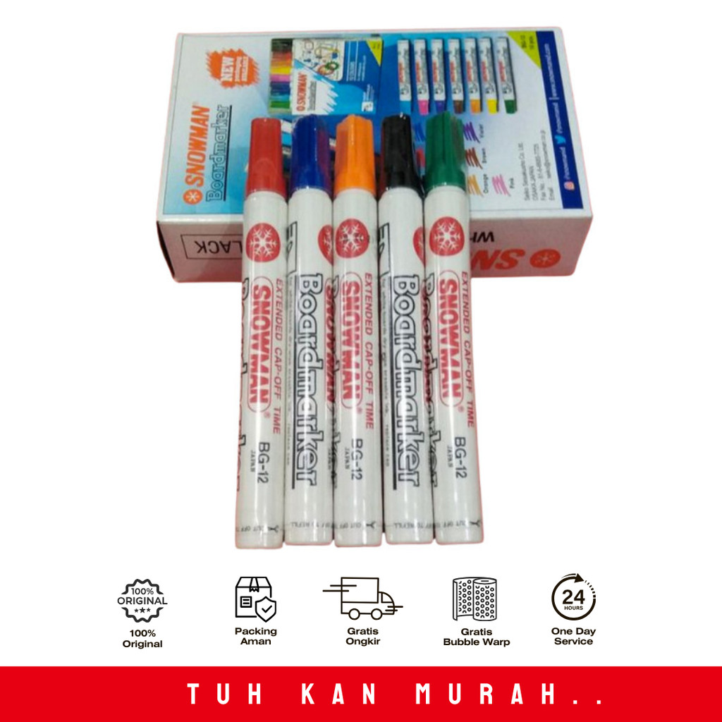 

SPIDOL SNOWMAN BG12 WHITEBOARD MARKER MERAH