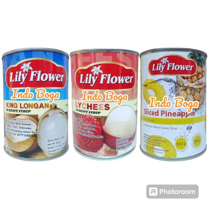 

[TERLARIS] Lily flower longan lychee pineapple / Lily flower buah kaleng - longan 565gr[TERLARIS ]