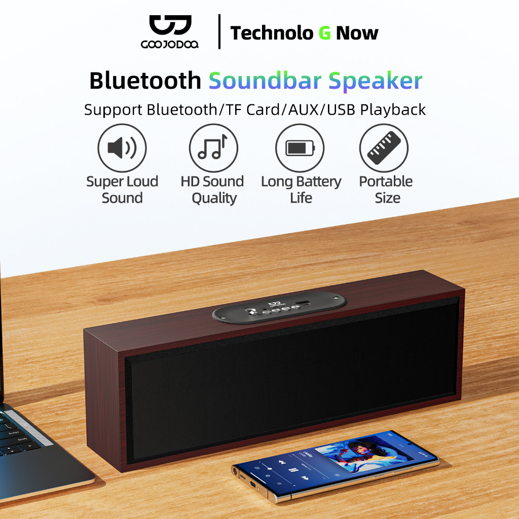 GOOJODOQ 35cm Bluetooth 5.3 Soundbar Classic Dual Speaker