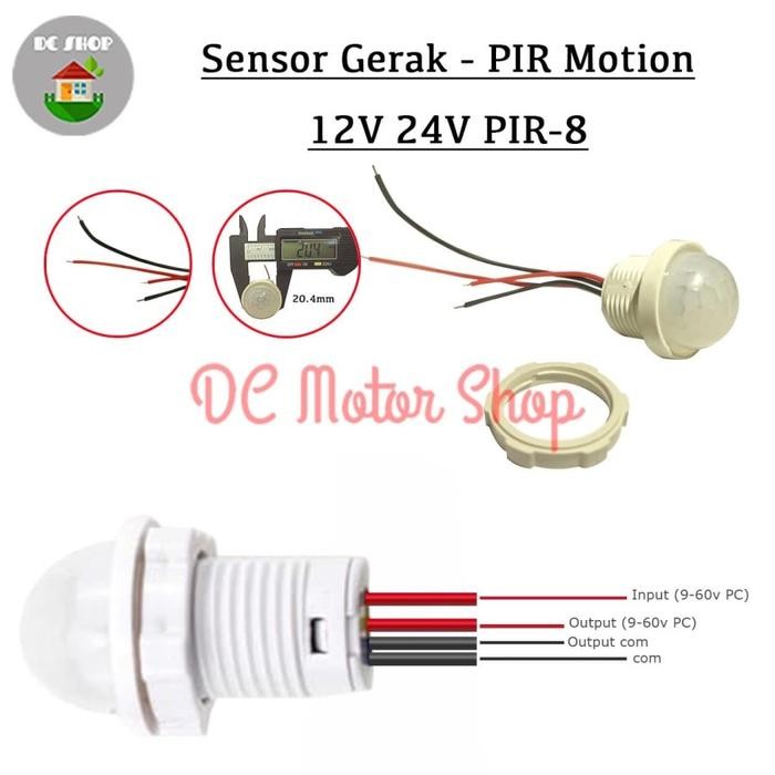 Saklar Otomatis Sensor Gerak /PIR Motion Sensor Detector 5V/12V/24V DC - Saklar Otomatis Sensor Gera