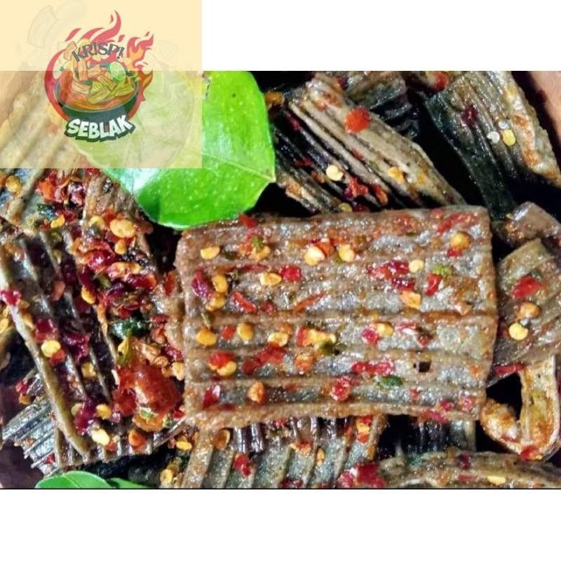 

Seblak krispi Seblak kering kerupuk jengkol pedas gurih daun jeruk 500 gram. s