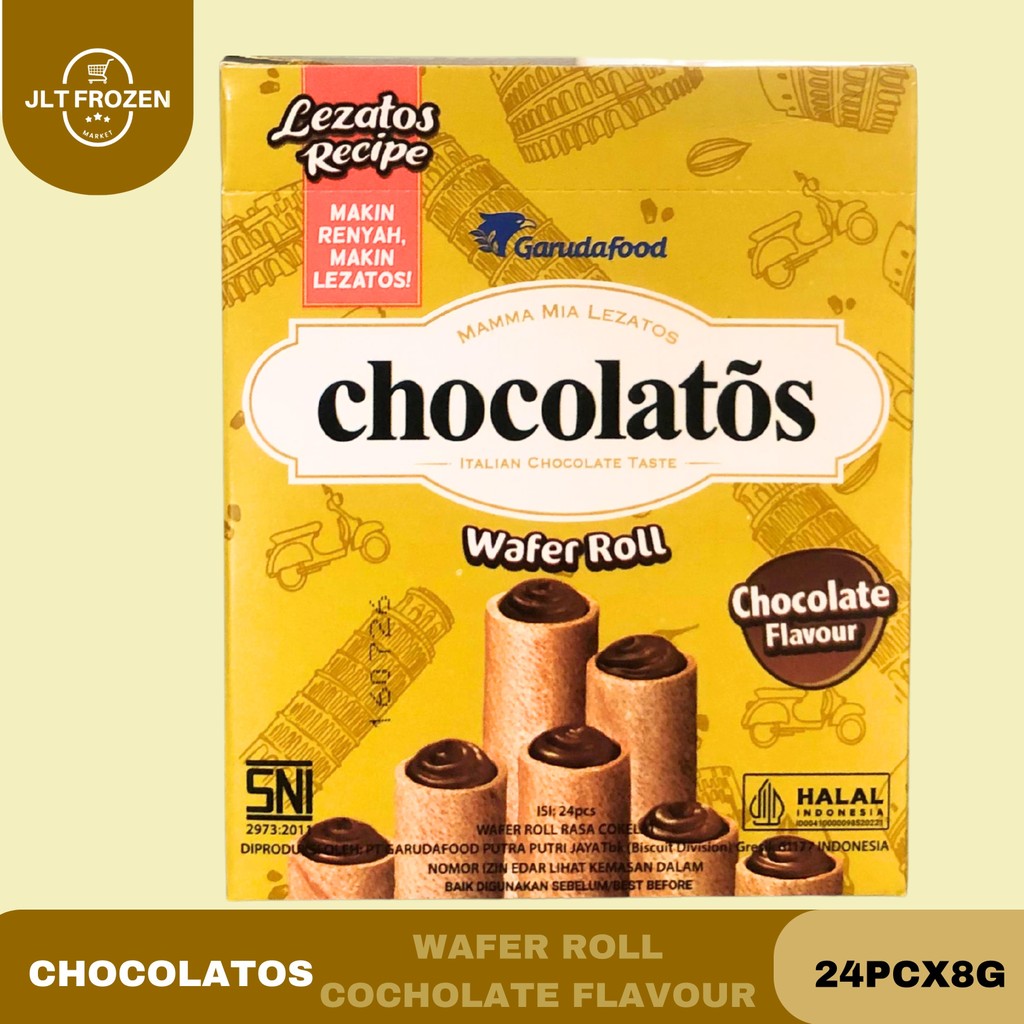 

Chocolatos Wafer Roll 1BOX/24pc x 8g Coklat wafer Roll