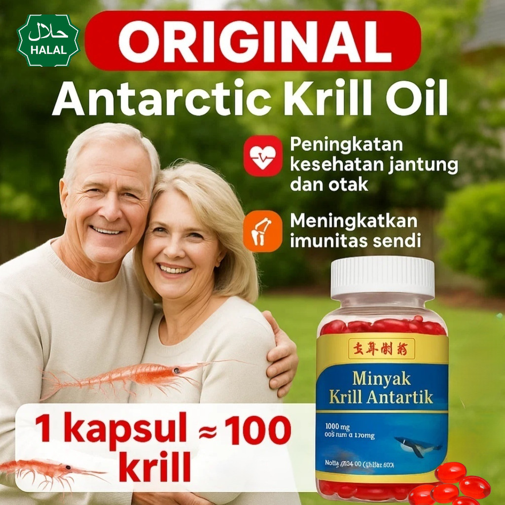 ⭐100% Asil⭐【Beli 2 Gratis 3】minyak Krill Oil 60 Kapsul Minyak Ikan Laut Dalam Asli Kapsul Lunak Miny